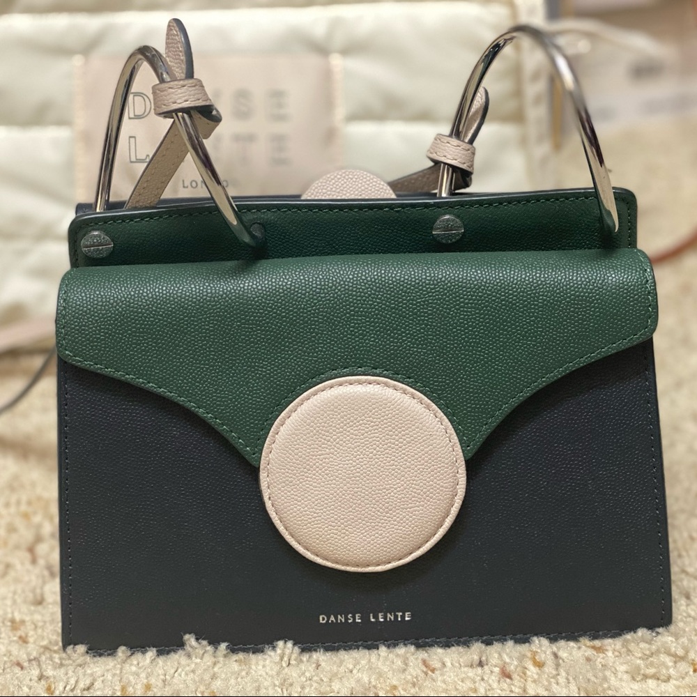 Handbag from Danes Lente. Green and cream .